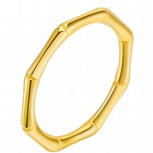 Elegant Gold Bamboo-Inspired Bracelet